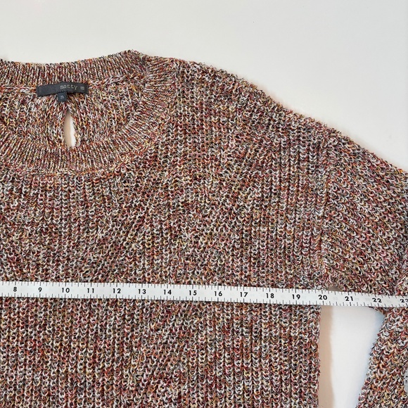 Marled Multicolor Crewneck Pullover Sweater with Split Back Openings, size M - Picture 7 of 8